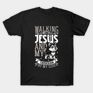 Jesus and dog - Tamaskan Dog T-Shirt